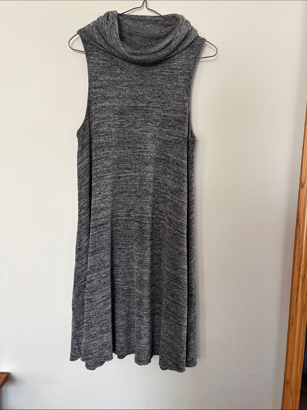 Sleeveless Cowl Neck Midi Dress - Charcoal Gray